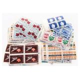 Lot - 200 Canada Postage 5 Cents, Blocks Singles M