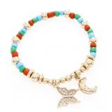 18kt BGO Flex Bracelet  Turquoise, Coral Gemstones