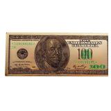 USA $100 Golden Collictible Note