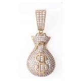 18kt BGO Pave Set Money Pot Pendant