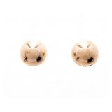 18kt Oro Laminado Round Button Style Stud Earrings