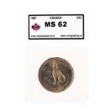 Canada 1967 Silver Fifty Cents MS62 KSA
