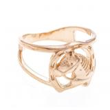 18kt Oro Laminado Diamond Cut Horse Head Style Rin
