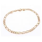 18kt Oro Laminado Paper Clip Style Bracelet 8.5"