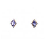 Sterling Silver/GF Genuine Oval Cut Tanzanite & Wh