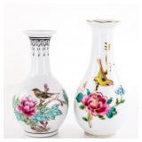 Decorative Porcelain Vases with Floral and Bird De