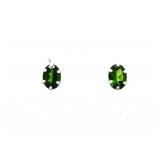 Sterling Silver Genuine Diopside Stud Earrings 2.0