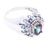 925 Sterling Silver Ring, Oval Mystic Topaz  - Siz