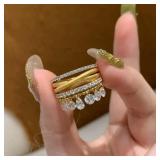 18kt GP  Stacking Crown Style Ring w/ CZ