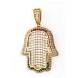18kt BGO "HAMSA" Pave Set Pendant