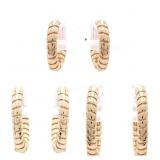 18kt Oro Laminado Set 3 Huggy Style Earrings