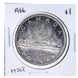 1966 Canada Silver Dollar MS62