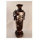 Wooden Vase With Mother Of Pearl