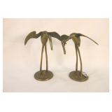 Two Brass Cranes