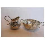 Repousse Sterling Silver Cream & Sugar