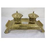 Brass Double Inkwell
