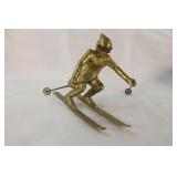 Brass Skier Figure