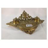 Brass Double Inkwell
