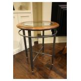 Iron And Wood Lamp Table