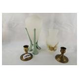 Vases & Brass Candleholders