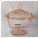 Pink Glass Candy Dish
