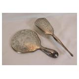 Sterling Silver Mirror & Brush