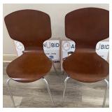 2-Vintage Mid Century Modern Stacking Chairs