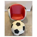 Modern Swivel Soccer Round Chair and Ottoman Set