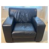 Ethan Allen Presley Black Leather Chair