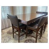 Red Hook Pecan Dining Table W Chairs, Bench