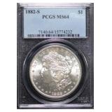 1882-S Morgan Silver Dollar MS64 PCGS