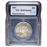 1921 Alabama Classic Commem XF 45 Cleaned ICG