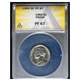 1960 Jefferson Nickel PF67 ANACS