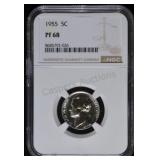 1955 Jefferson Nickel PF68 NGC