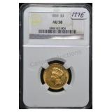 1859 $3.00 Gold Princess AU58 NGC