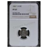 1867 Half Dime PF67 NGC