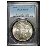 1880-S Morgan Silver Dollar MS64 PCGS