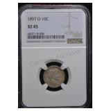 1897-O Barber Dime XF45 NGC