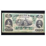 The Citizens' Bank of Louisiana $5 obsolete