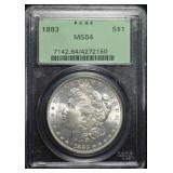 1883-O Morgan Silver Dollar OGH MS64 PCGS