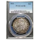 1831 Capped Bust Half Dollar AU 58 PCGS