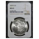 1879-S Morgan Silver Dollar MS63 NGC