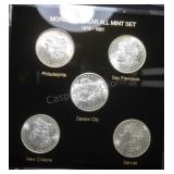5 Coin All Mint Morgan Silver Dollar Set