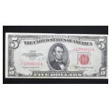 1953b $5.00 Star Red Seal United States Note