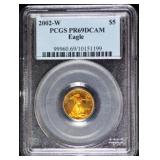 2002 W 1/10th Gold American Eagle PR69DCAM PCGS