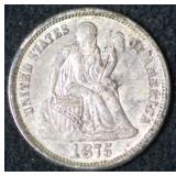 1875-S Seated Liberty Dime