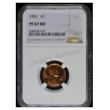 1951 Lincoln Cent PF67 RD NGC
