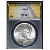 1922 Peace Silver Dollar AU58 ANACS