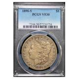 1896-S Morgan Silver Dollar VF30 PCGS