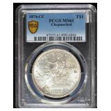 1874-CC Trade Dollar MS61 PCGS